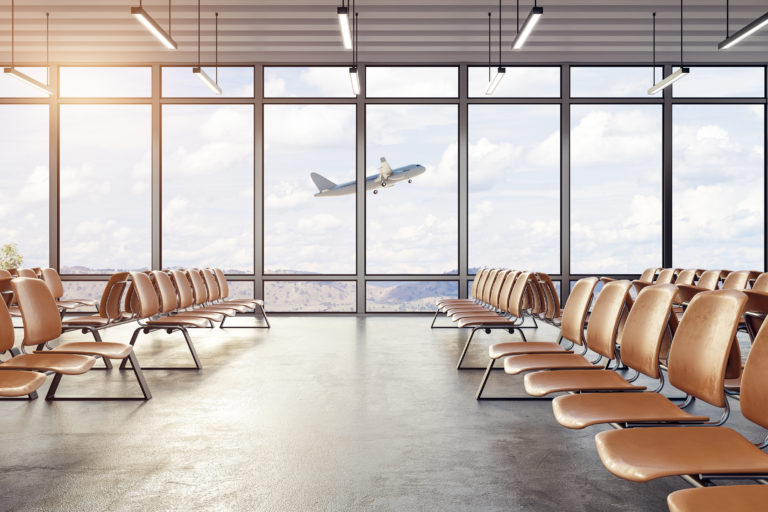 Clean airport interior