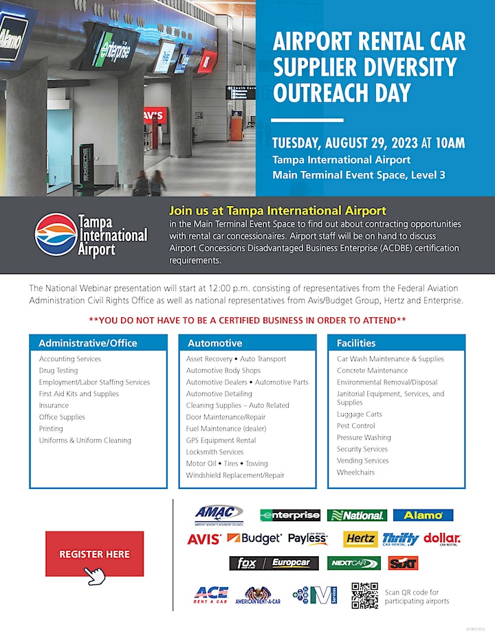 Tampa International Airport Rental - Tampa International Airport Rental Car Supplier Diversity Outreach Day Flyer 