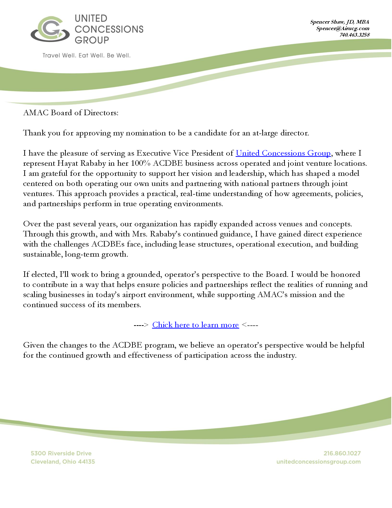 SpencerShaw AMAC-CandidateStatement